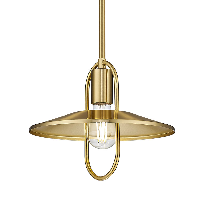 Luminaire suspendu moderne à intensité variable 1 lumière 10 ", Doré