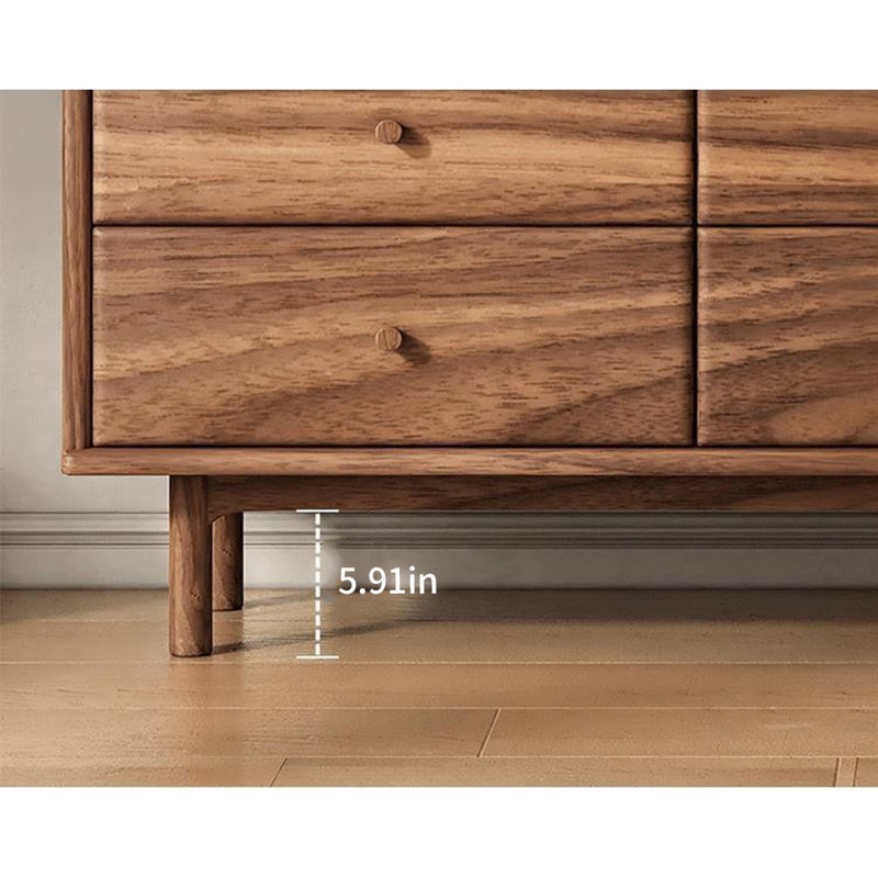 Commode d'appoint simple noyer noir, H 31,5 po x l 62,99 po x P 15,75 po