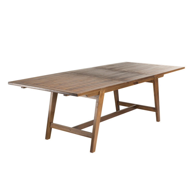 Langton Rectangular Teak Extendable Outdoor Dining Table With Umbrella Hole , 180cm cm W 100cm cm D