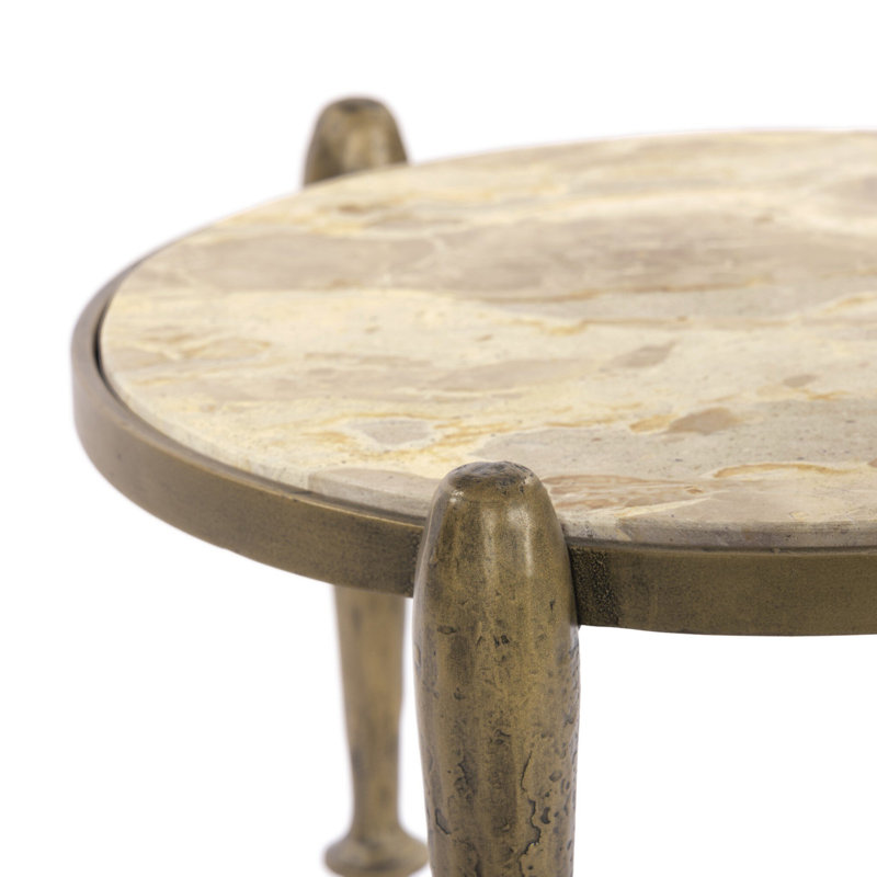 RUTHIE End Table, Brown/Brass