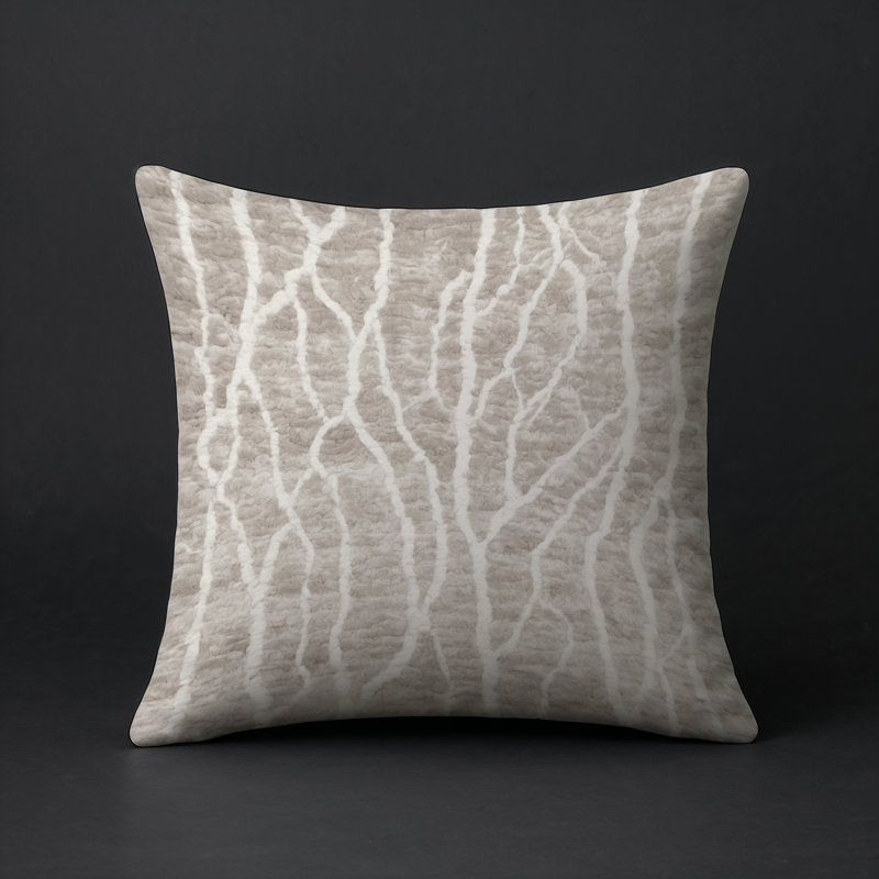 Coussin décoratif intérieur et extérieur Modern, Gris abstrait 218, Carré 18 po