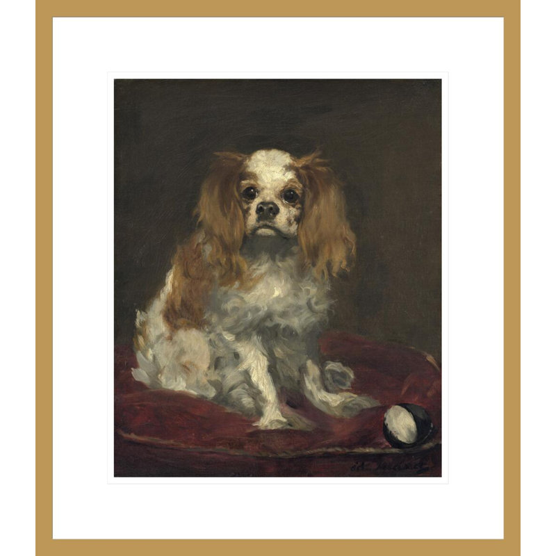 «A King Charles Spaniel» par Edward Manet, impression giclée encadrée, H 20,35 po x l 17,75 po