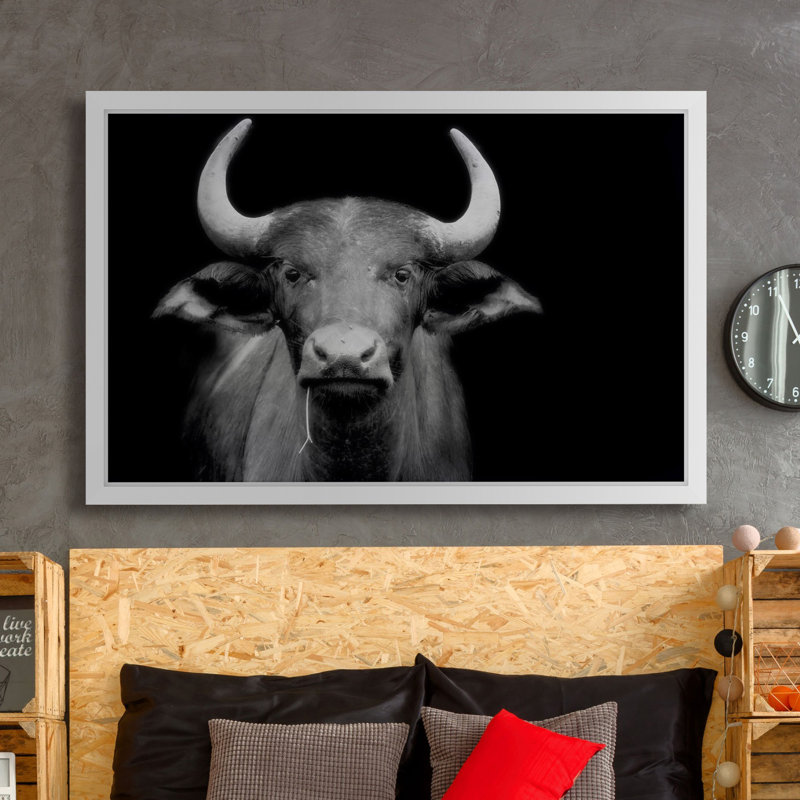 Single Picture Frame Painting, 61cm H x 91cm W, White