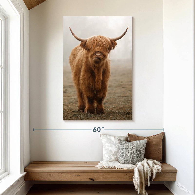 Brampt Horned Highland Cow, 48" H x 32" W