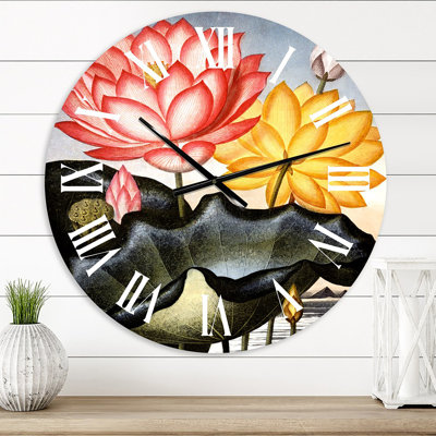 Vintage Flowers II - Horloge murale traditionnelle