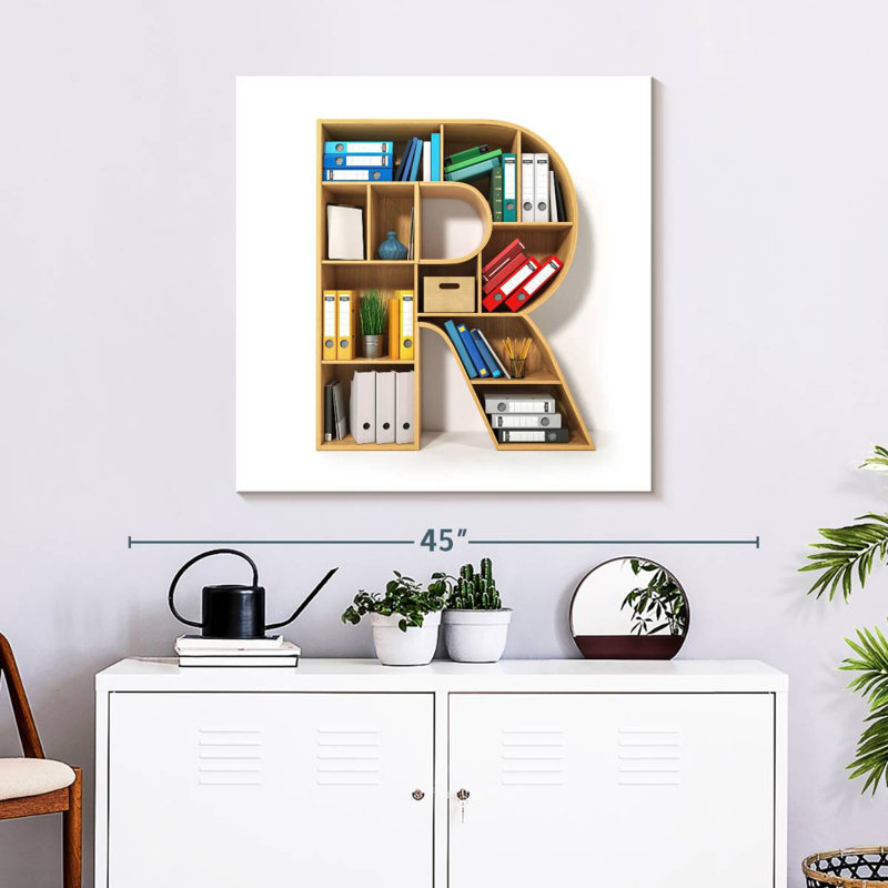 Keiri R Shaped Bookshelf, 30" H x 30" W