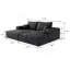 Canapé-lit moderne de 74,8 pouces avec canapé-lit double, chaise longue pour salle de cinéma, aucun assemblage requis, tissu en velours côtelé moelleux