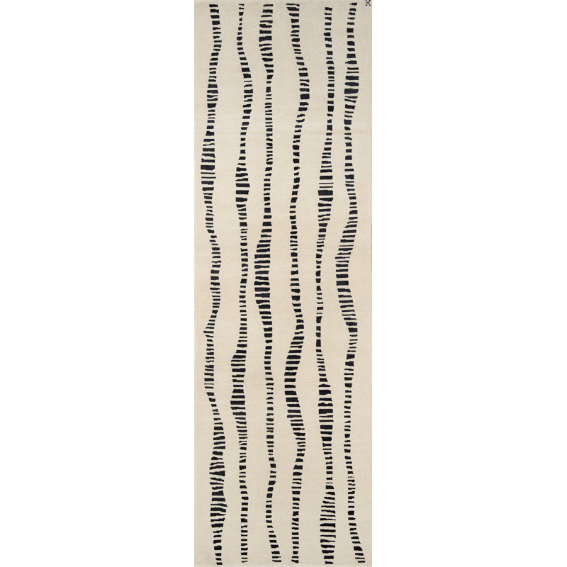 Contemporary Abstract Area Rug, Runner 3' x 12'