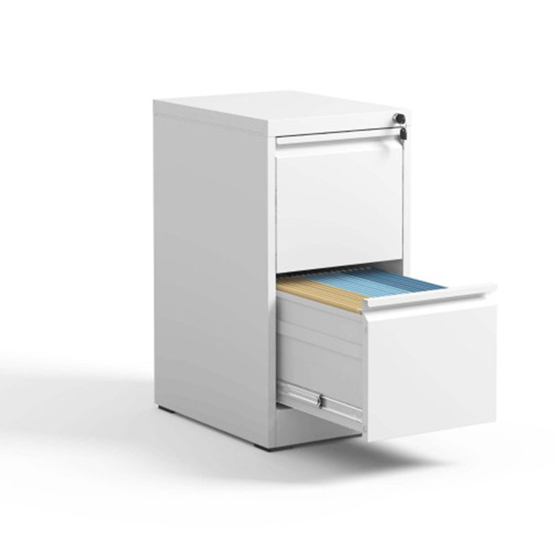 2-Drawer Lockable Metal Vertical File Cabinet for A4/Legal/Letter Size - Efficient Office & Home Storage, White