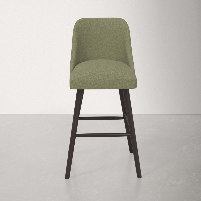 Tabouret Gallie, Tabouret de bar (siège d'une hauteur de 31 po), Espresso, Lin laurier texturé Zuma