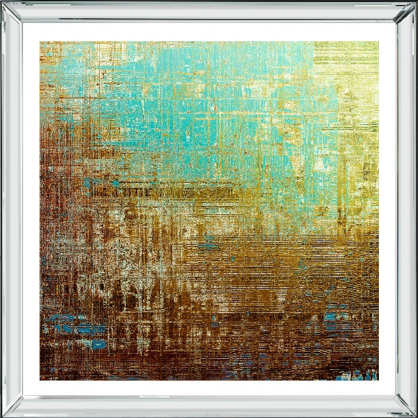 Textured Abstract 4 - Single Picture Frame Print, 210.82 cm H x 210.82 cm W, Bevelled Mirror