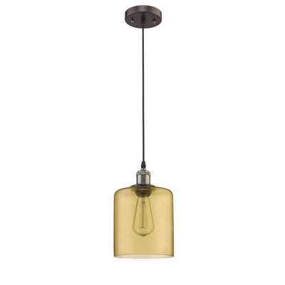 Luminaire suspendu cylindrique 1 lumière Hoddesd
