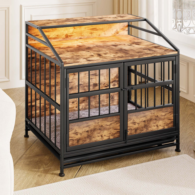 Caisse pour chien polyvalente en bois avec rangement et plusieurs fonctionnalités avancées pour les animaux de compagnie