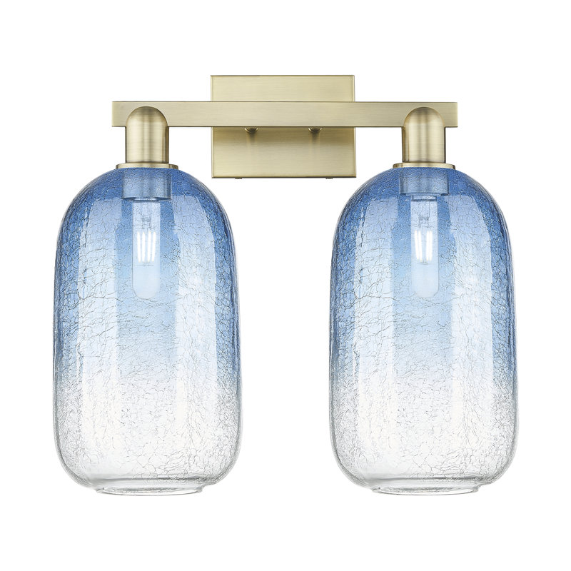 Brookhaven Cloche 2 - Light Vanity Light, Bleu / laiton antique