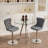 Bar Height Set, Tempered Glass Round Dining Table and Velvet Adjustable Dining Chairs.-63015455-63015448