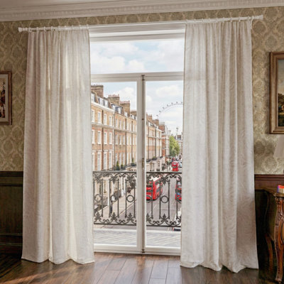 Faux Linen Semi Sheer Curtain