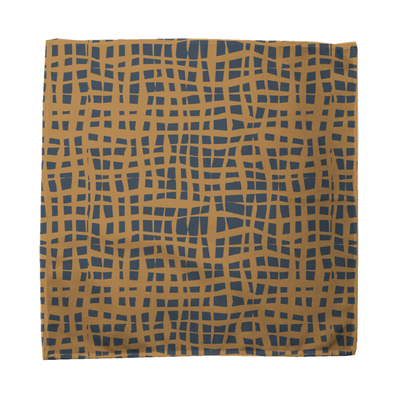 Cadie-Leigh Cotton Blend Abstract Square Napkin, Mustard