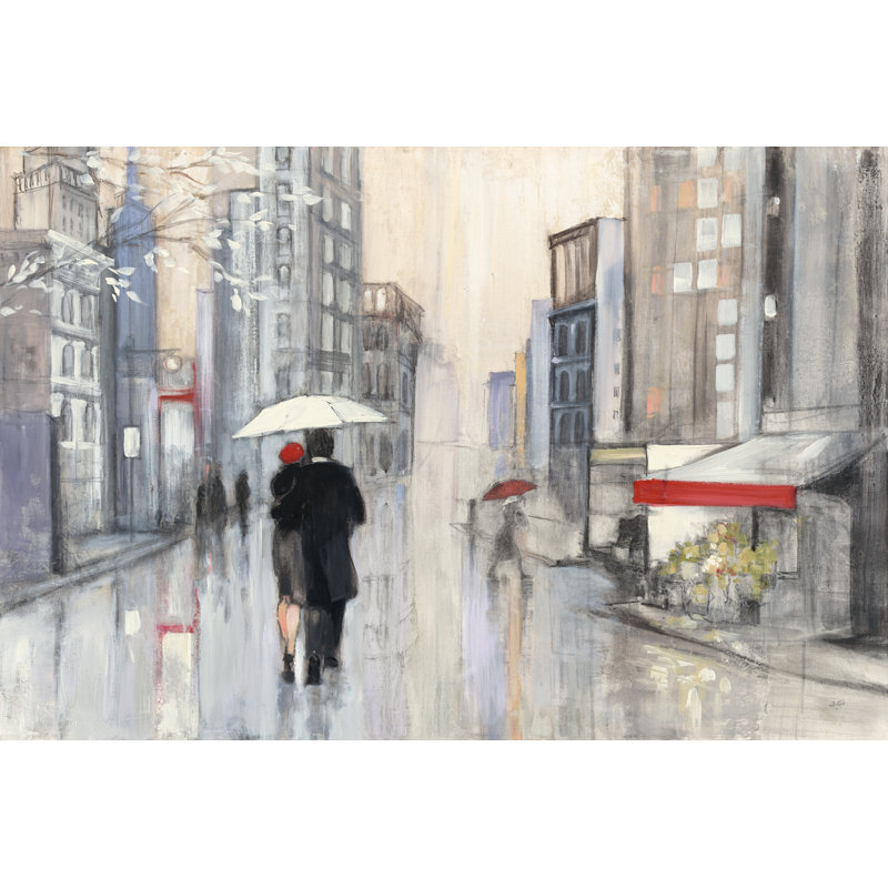 Spring Rain New York by Julia Purinton - Wrapped Canvas Painting, 30cm H x 46cm W x 3.8cm D