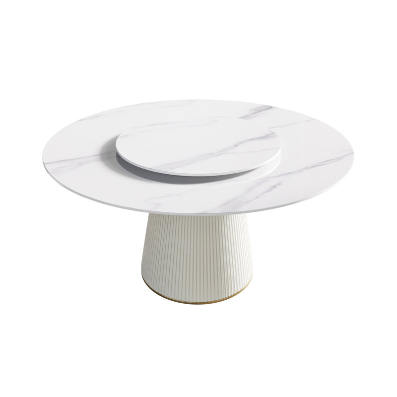 Rond Burritt, H 29,53 po x l 59,05 po x L 59,05 po, Blanc