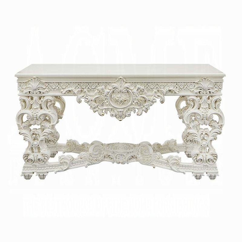 Adara Transitional Antique White Sofa Table