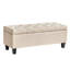 Banc de rangement avec repose-pieds de 42 po Jalob, banc de rangement en bout de lit, repose-pieds en tissu capitonné, pieds en bois massif, charnière de sécurité, charge de 330 lb, repose-pieds avec rangement pour l'entrée de la chambre à coucher-1428791111