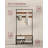 Hall Tree 33.1"W Wide With Bench And Shoe Storage, Entryway Bench With Coat Rack Stand, 9 Movable Hooks, Top Bar