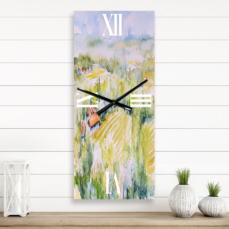 Blossoming Green Fields In Countryside - Horloge murale, Petit