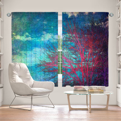 Paire de rideaux obscurcissant en polyester Gonen