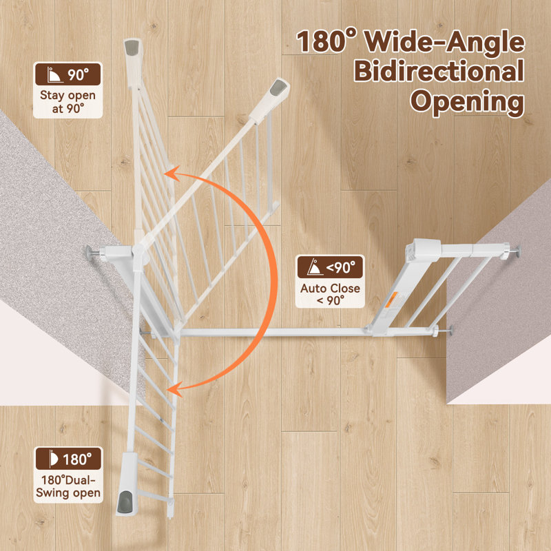 36" Extra Tall Safety Gate Pet Dog Gates, Fits Openings 29.5" to 40.6" Wide, White