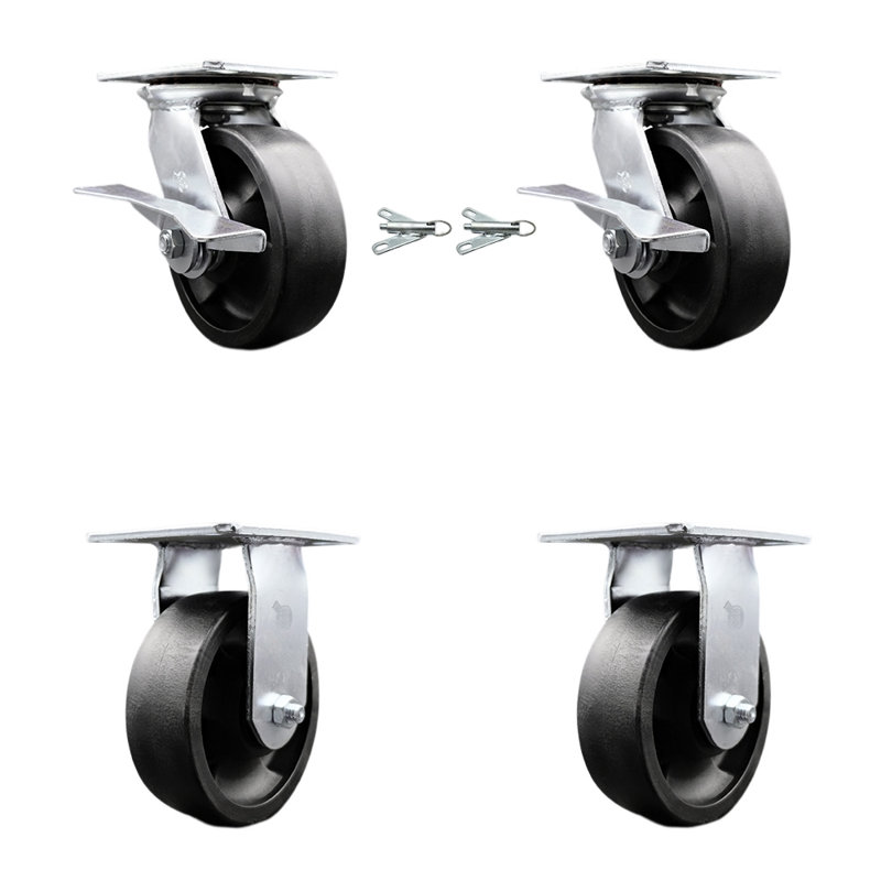 4 Piece Glass Filled Nylon Caster Set
