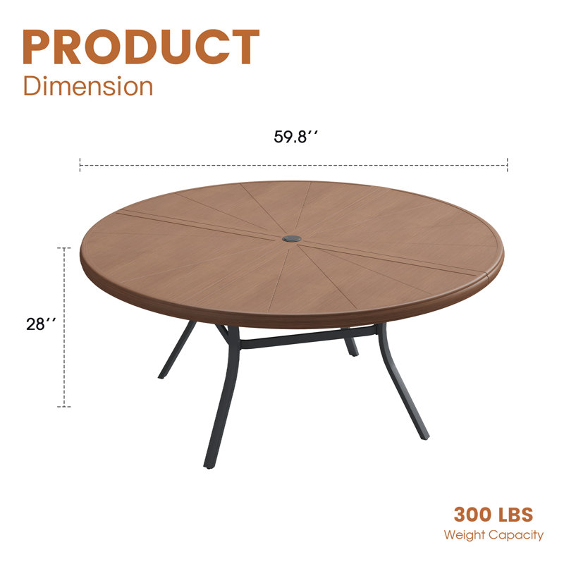 Table de salle à manger 8 personnes, Brun / bois brossé