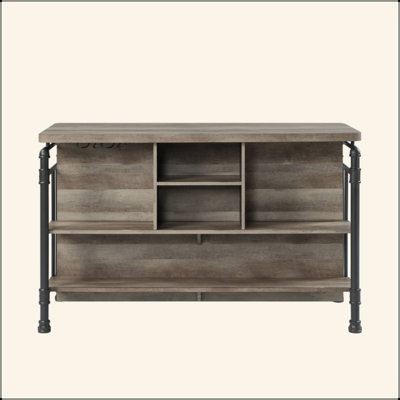 Antique Oak & Sandy Grey Finish Counter Height Table
