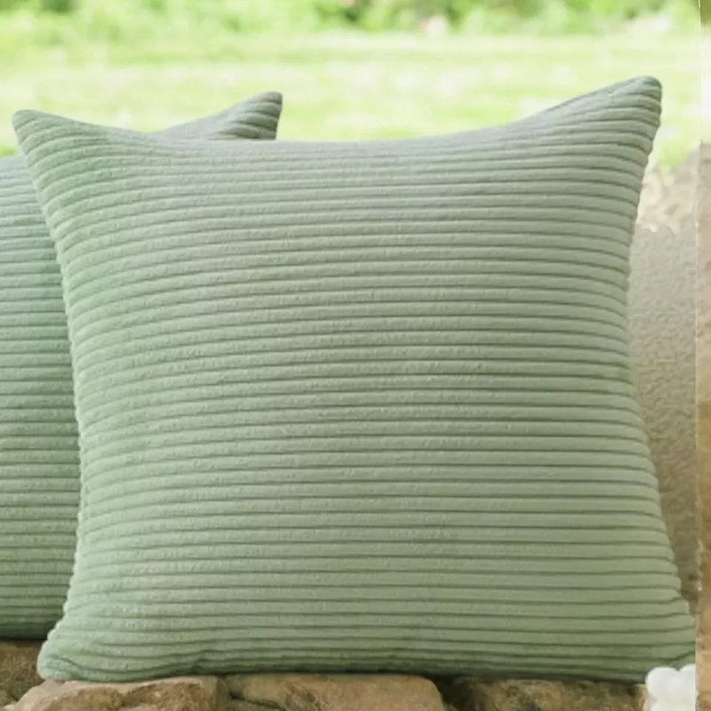 Aiyanah Indoor / Outdoor Square Throw Cushion Cover, Sage Green