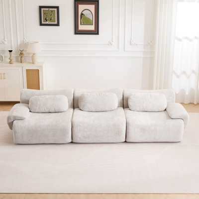 Canapé-lit modulaire en faux velours convertible Wave