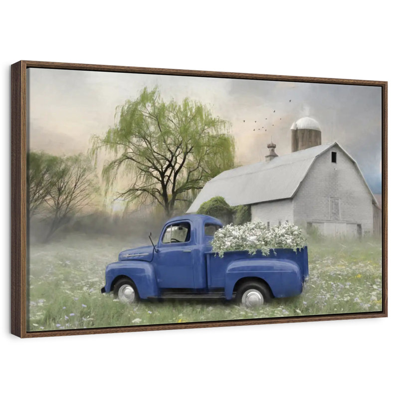 Printemps à l'ancienne, 13 po x 9 po, Cadre flottant noyer