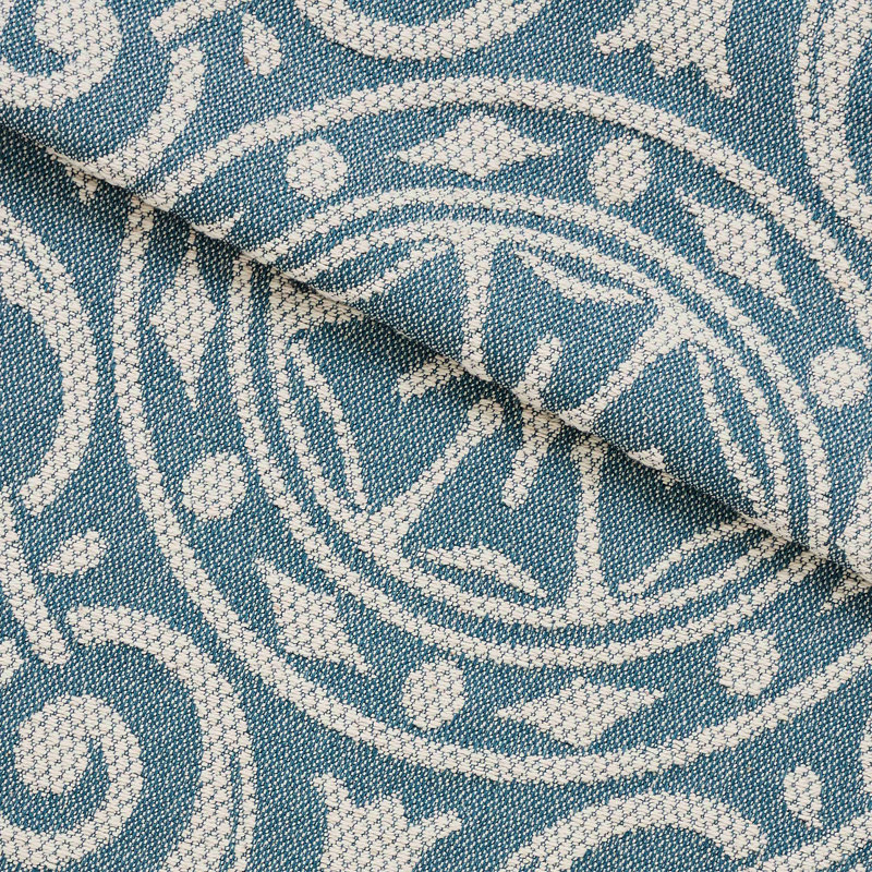 Cerulean Blue Twin Cotton Blend Medallion Bedspread Set