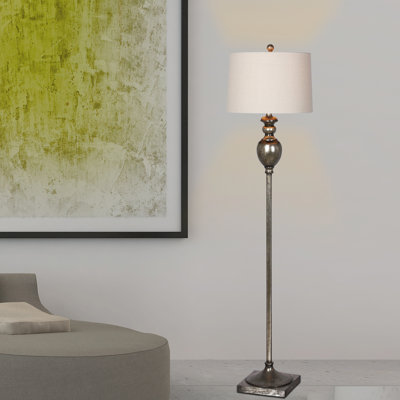 61" Textured Urn Resin Floor Lamp in Antique Gold Leaf