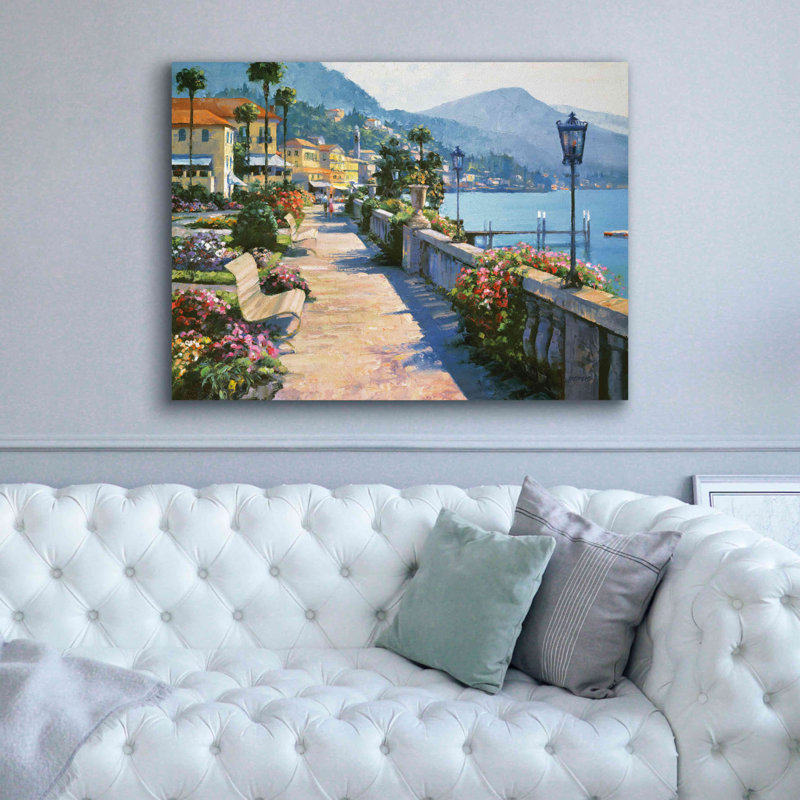 «Bellagio Promenade» par Howard Behrens, impression sur toile giclée sur toile, H 40 po x l 54 po x P 1,5 po