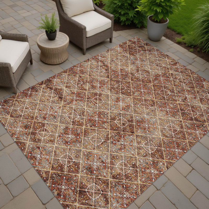 Machine Washable Indoor/Outdoor Chantille ACN2692 Casual Rug, Paprika, 2'6" x 3'10"