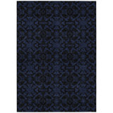 HomeRoots 3' X 5' Blue And Navy Blue Medallion Washable Indoor Outdoor Area Rug