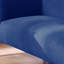 Méridienne Adelyn Mid-Century en velours, dossier de jour courbé avec pieds fuselés en métal, bleu-307946818