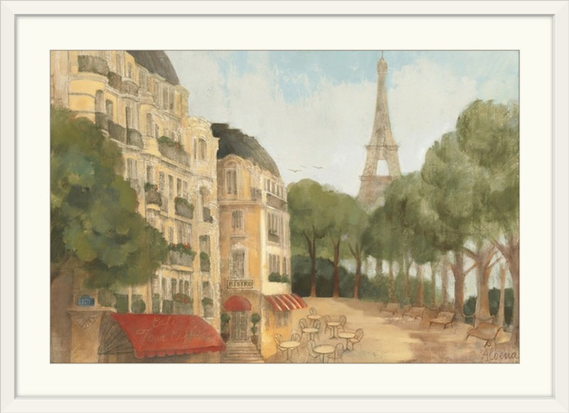 «Yvettia From the balcon», Albena Hristova, reproduction d'art, H 28 po x l 38 po x P 1 po, Cadre blanc