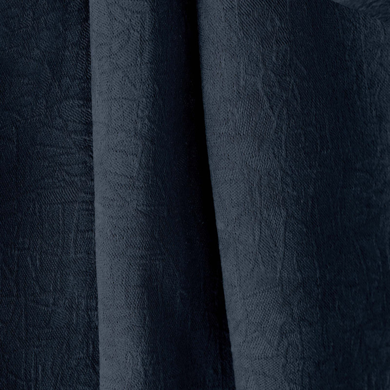 Kinlaw Textured Thermal Polyester Light Filtering Room Darkening Curtain Pair, 42" W x 63" L, Navy Blue