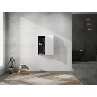 Armoire latérale de salle de bain 12 po, 2 portes à fermeture douce, conception à fixation flottante, 12 * 2 (emballage KD)