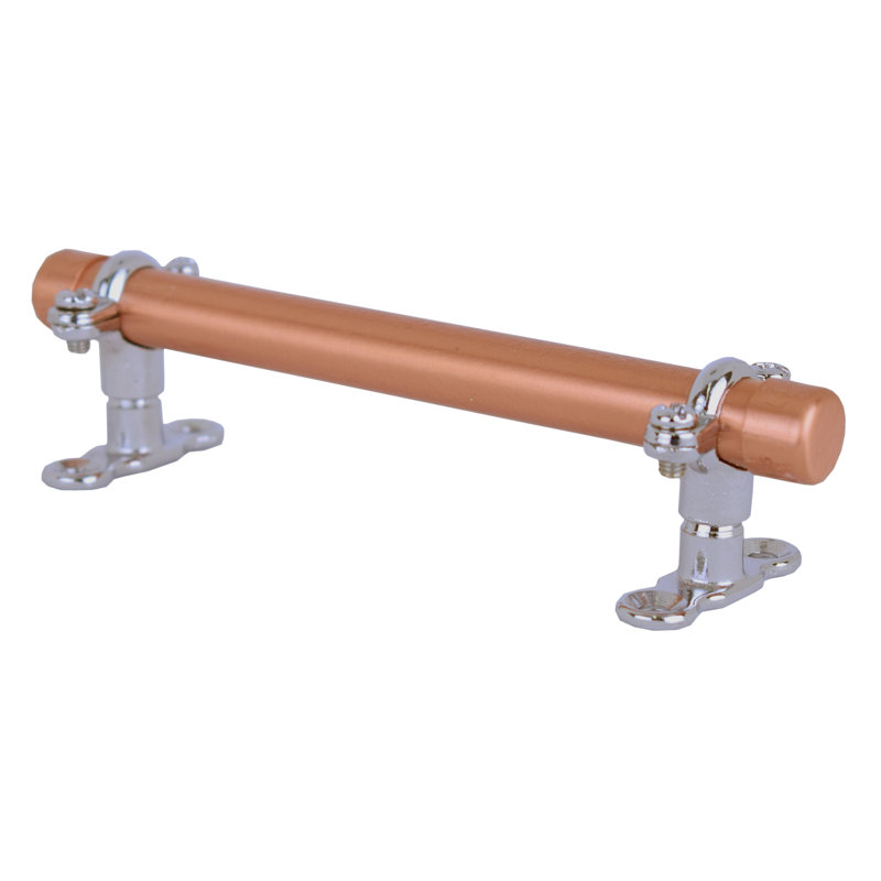 Copper Handle With Chrome Brackets (Thick-Bodied)