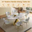 Luxueux ensembles de table de salle à manger en marbre avec base en acier doré pour la maison