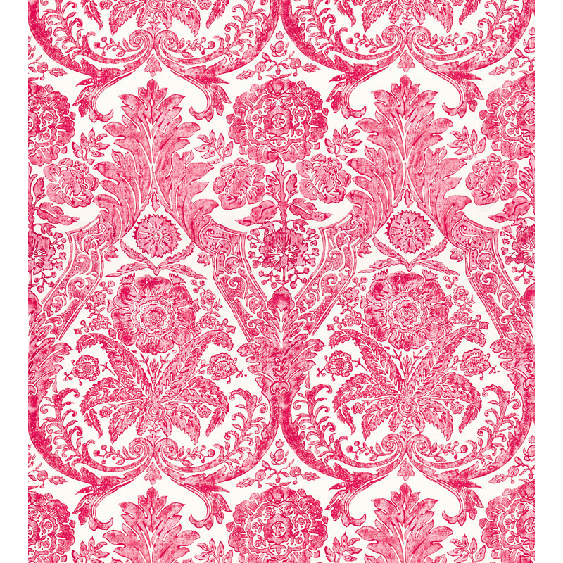 Oriana Damask Wallpaper Roll, Raspberry