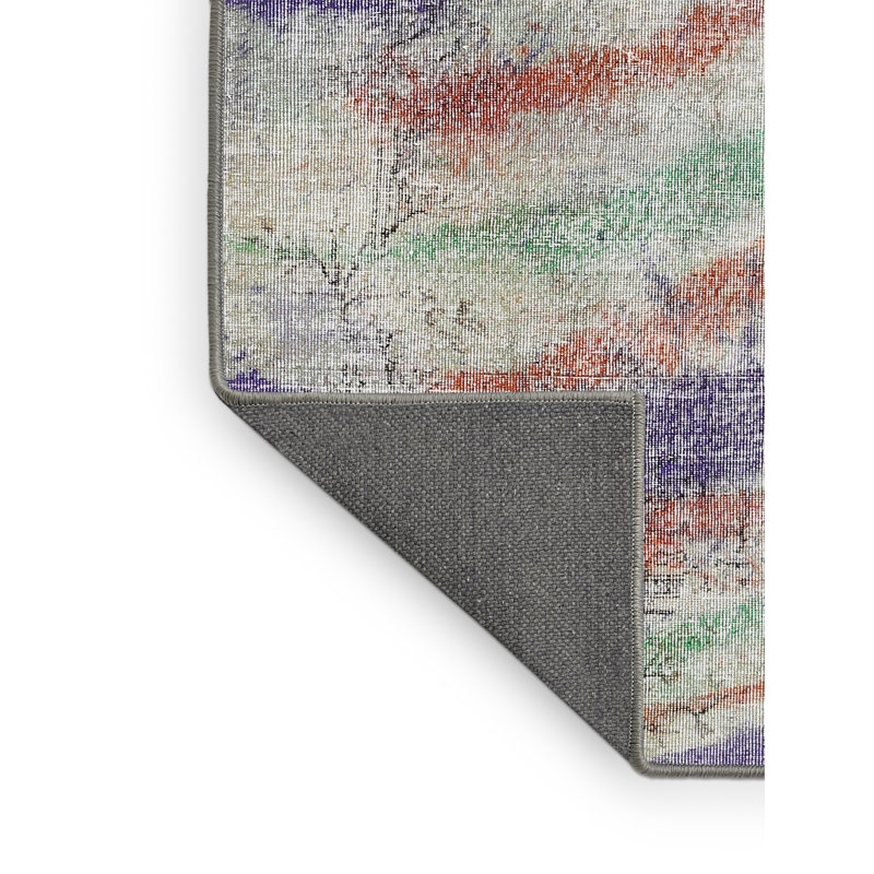 Tapis contemporain vert / rouge, Rectangle 2 pi x 4 pi