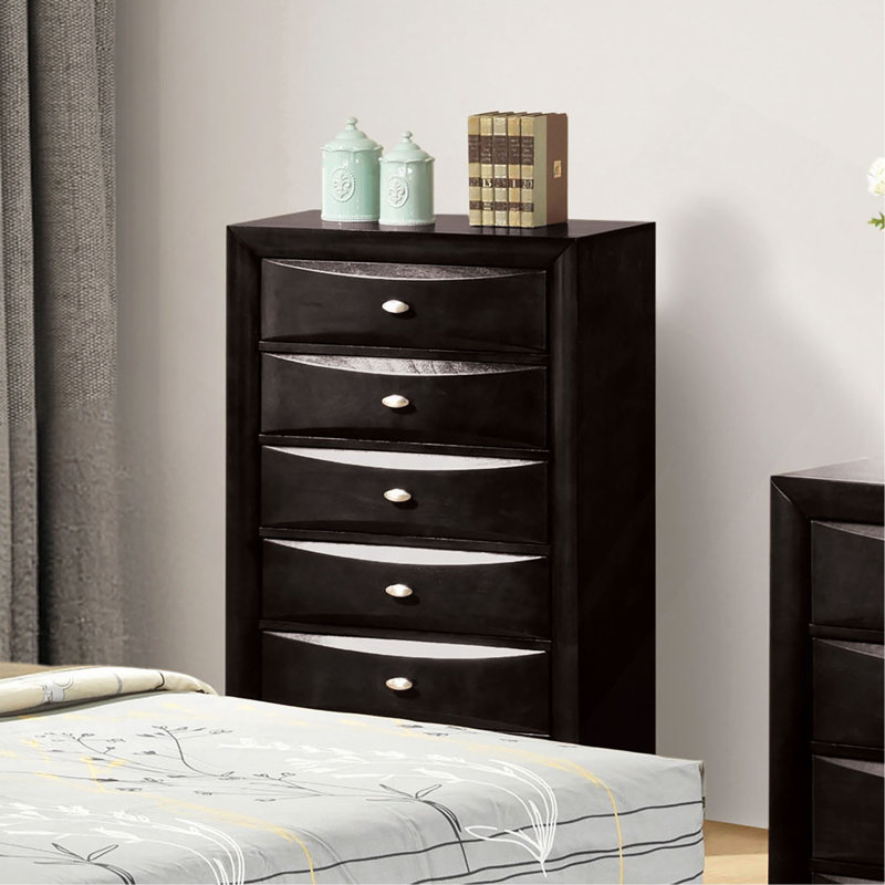 Mobilier de chambre à coucher 5 pièces, Noir