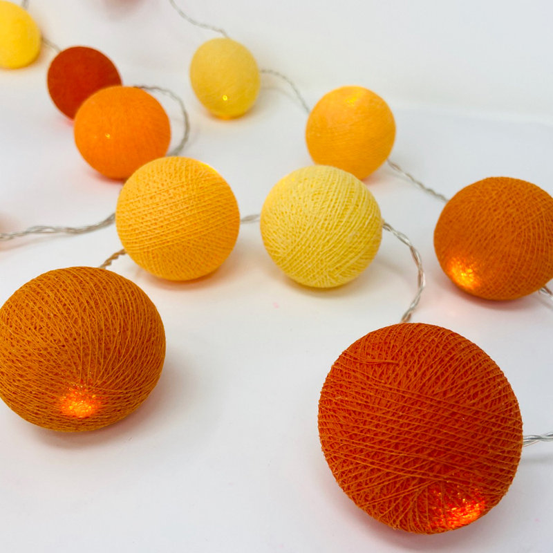 Misti LED Cotton Ball String Light, 10 Lamps - 5 Metre Long